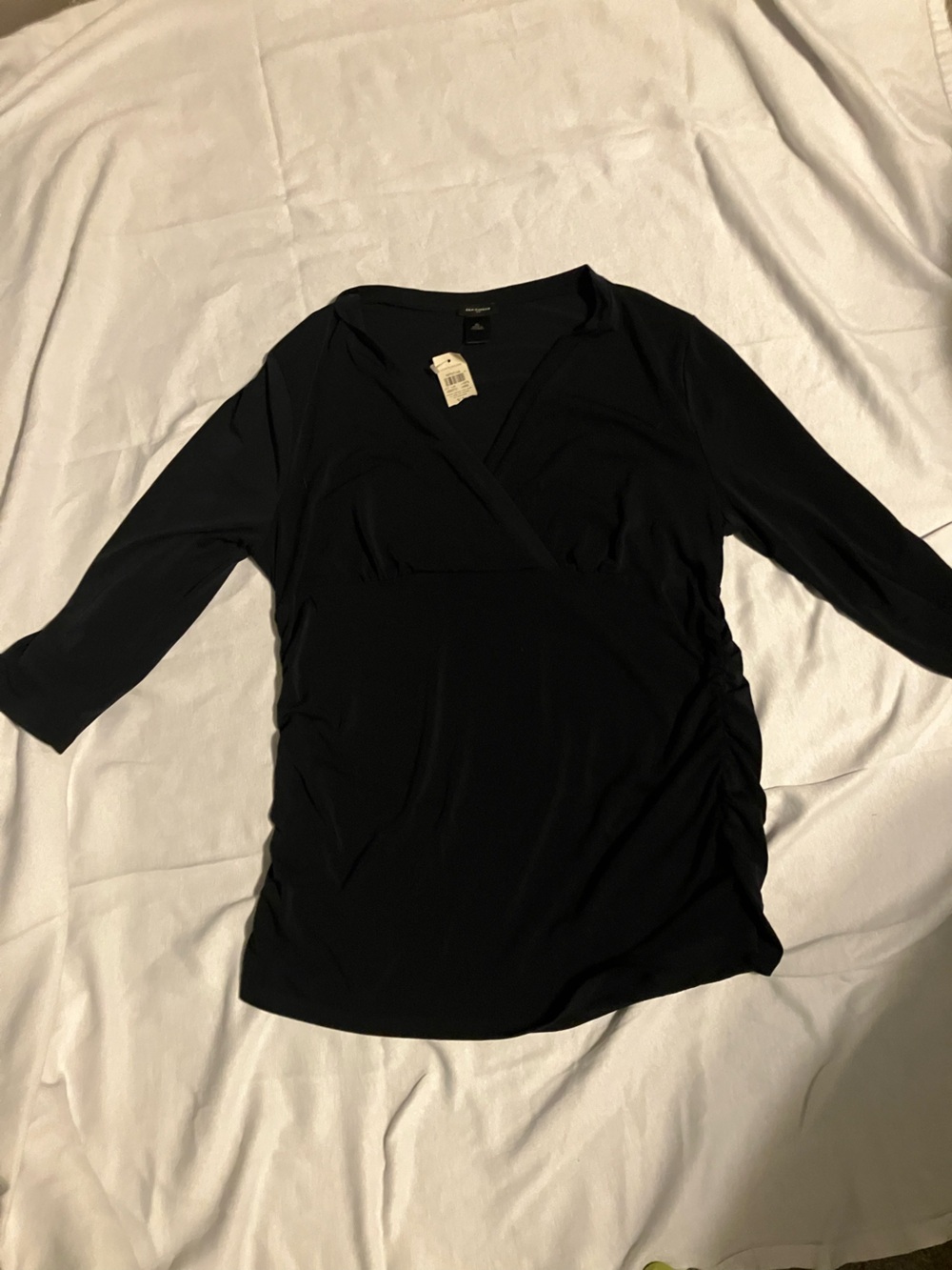 Ann Taylor Black V-Neck Long Sleeve Tunic